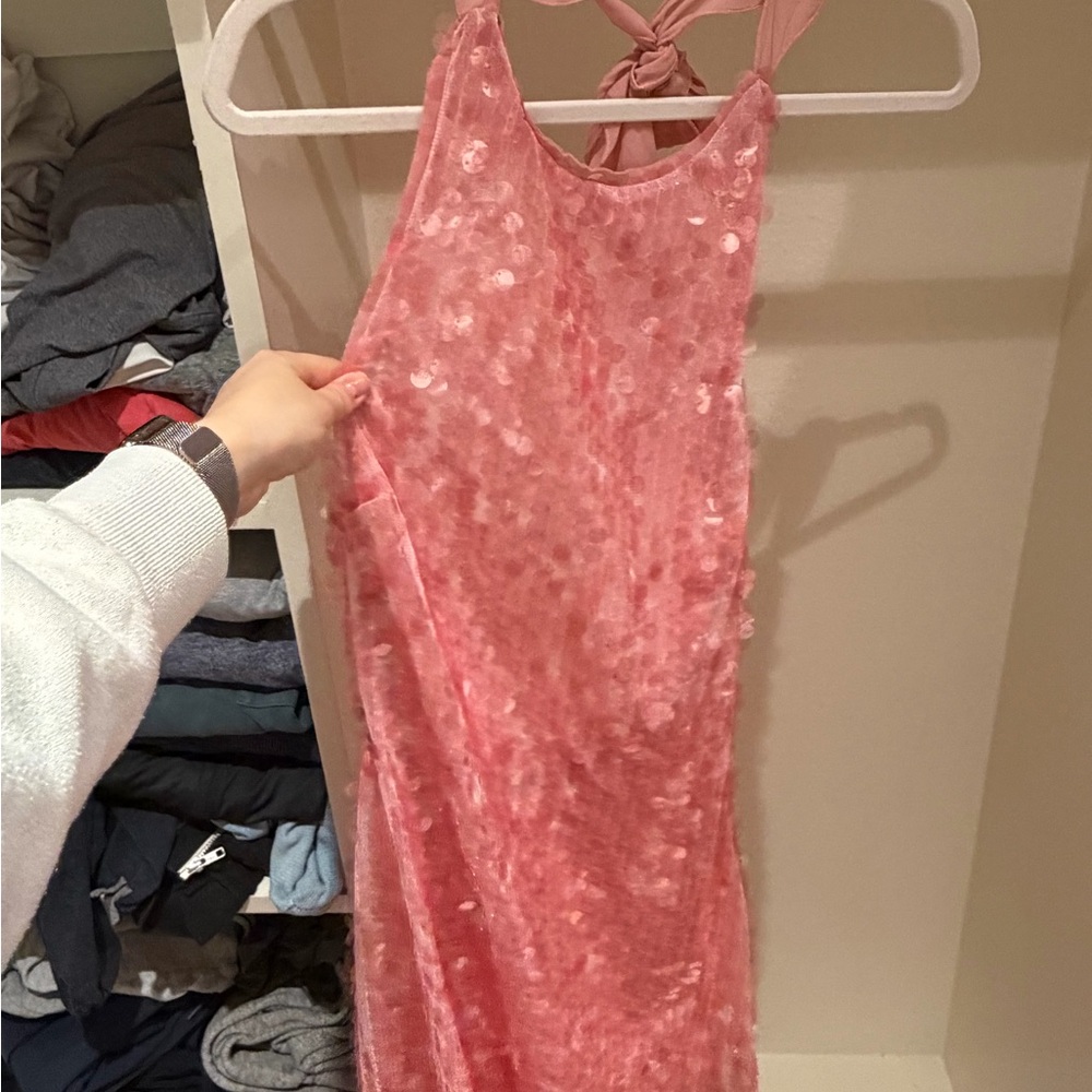 Zara Blush Pink Ruffled Mini Dress
